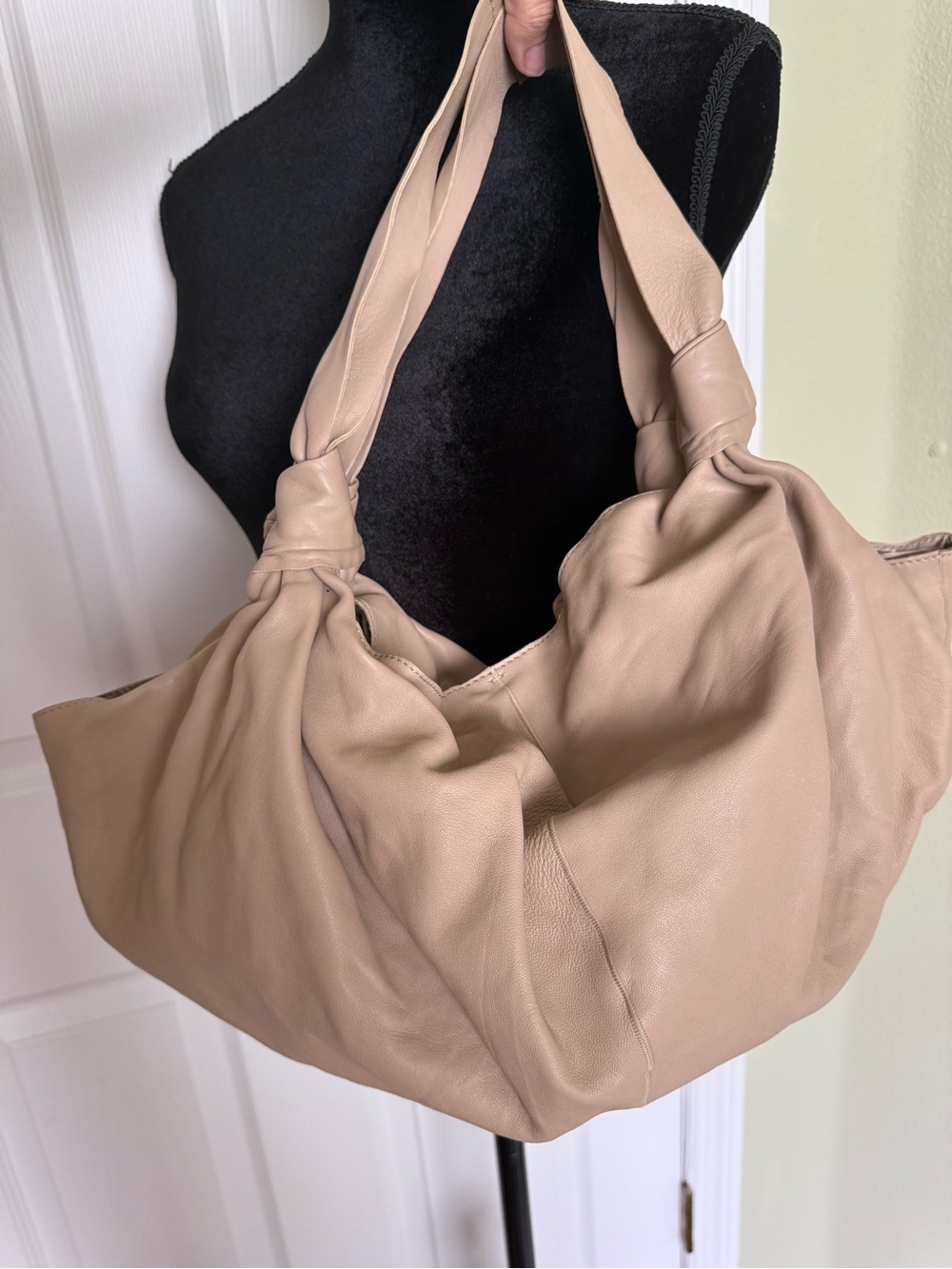 The Row Ascot Knot Leather Shoulder Bag Hobo Handbag